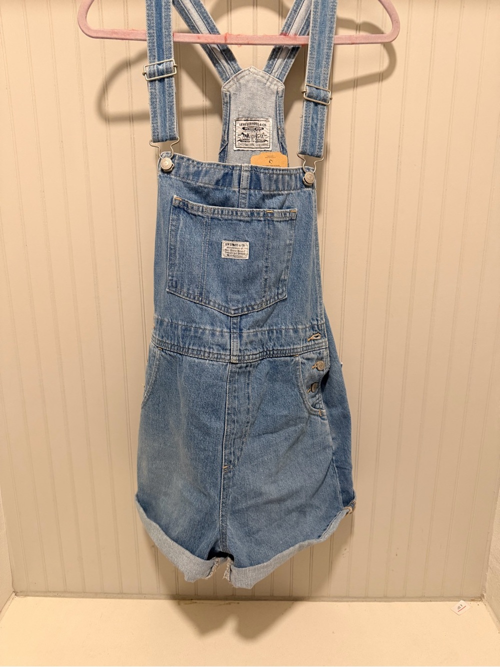 Levi's Light Blue Denim Short Overalls for Women - Picture 3 of 5